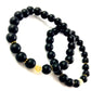 Korálkové náramky set 2 ks čierne so srdiečkami-Bracelets-DIARAfashion-DIARA.sk