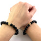 Korálkové náramky set 2 ks čierne so srdiečkami-Bracelets-DIARAfashion-DIARA.sk