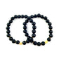 Korálkové náramky set 2 ks čierne so srdiečkami-Bracelets-DIARAfashion-DIARA.sk