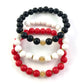 Korálkové náramky set 3 ks mix farieb so srdiečkami-Bracelets-DIARAfashion-DIARA.sk