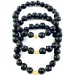 Korálkové náramky set 3 ks so srdiečkami čierne-Bracelets-DIARAfashion-DIARA.sk