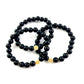 Korálkové náramky set 3 ks so srdiečkami čierne-Bracelets-DIARAfashion-DIARA.sk