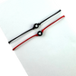Náramky pre pár so srdiečkami tenké červeno-čierne-Bracelets-DIARAfashion-DIARA.sk