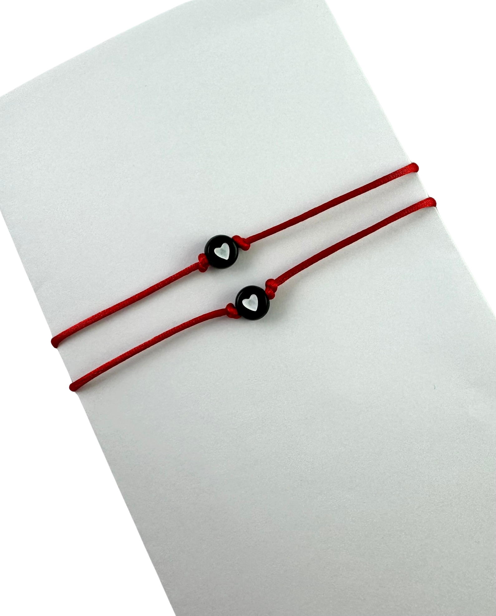 Náramky pre pár tenké so srdiečkami červené-Bracelets-DIARAfashion-DIARA.sk