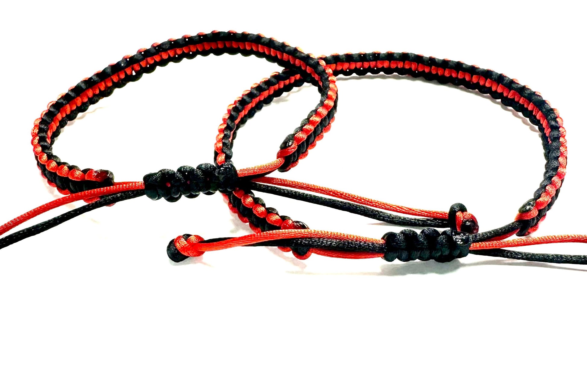 Náramky pre páry pletené šnúrkové čierno-červené-Bracelets-DIARA.sk-DIARA.sk