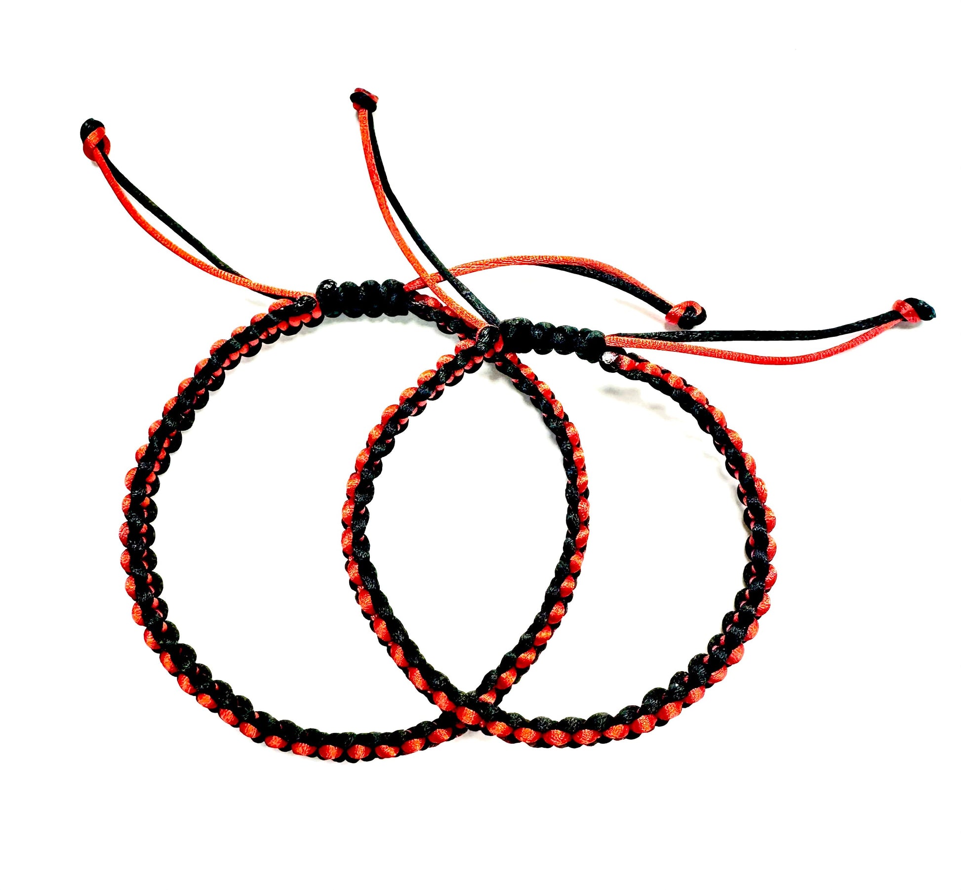 Náramky pre páry pletené šnúrkové čierno-červené-Bracelets-DIARA.sk-DIARA.sk