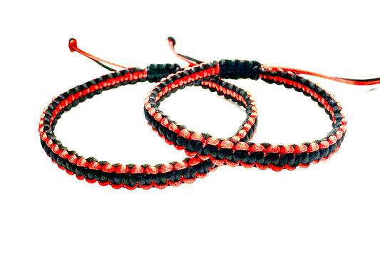 Náramky pre páry pletené šnúrkové čierno-červené-Bracelets-DIARA.sk-DIARA.sk