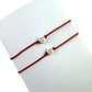 Náramky pre páry tenké so zlatými srdiečkami červené-Bracelets-DIARAfashion-DIARA.sk