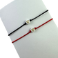 Náramky pre páry tenké so zlatými srdiečkami čierny a červený-Bracelets-DIARAfashion-DIARA.sk
