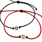 Náramky pre páry tenké so zlatými srdiečkami čierny a červený-Bracelets-DIARAfashion-DIARA.sk