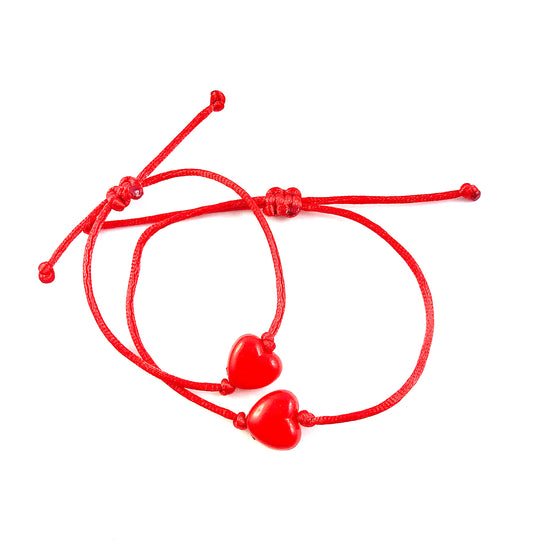 Náramky sada 2 ks Mama a dcéra so srdiečkom červené-Bracelets-DIARAfashion-0-12 mesiacov-DIARA.sk