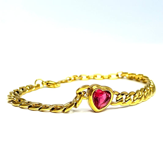 Náramok z chirugickej ocele so srdiečkom zlatý-Bracelets-DIARA.sk-DIARA.sk