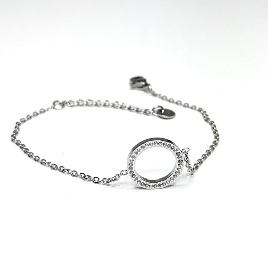 Náramok z chirurgickej ocele kruh karma strieborný-Bracelets-DIARA.sk-DIARA.sk
