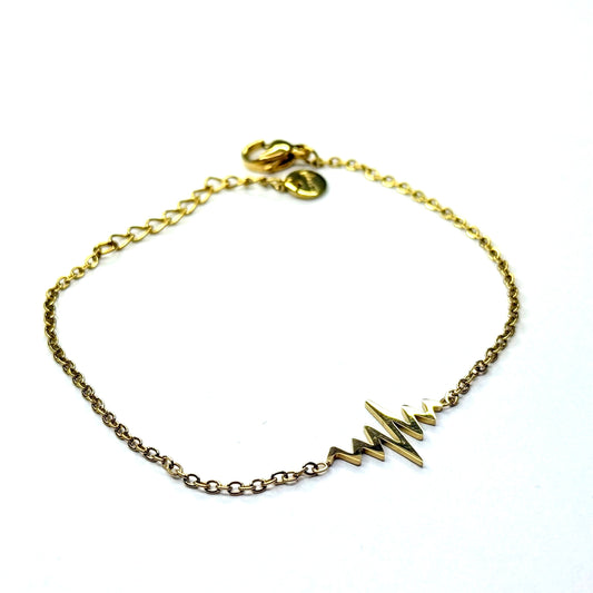 Náramok z chirurgickej ocele s EKG symbolom tenký zlatý-Bracelets-DIARA.sk-DIARA.sk