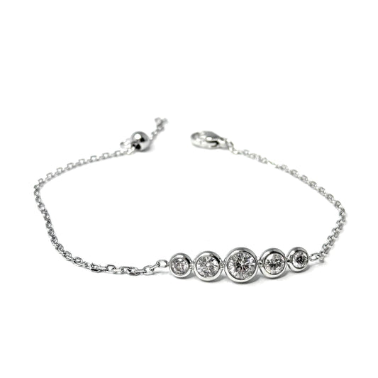 Náramok z chirurgickej ocele s kamienkami strieborný-Bracelets-DIARA.sk-DIARA.sk