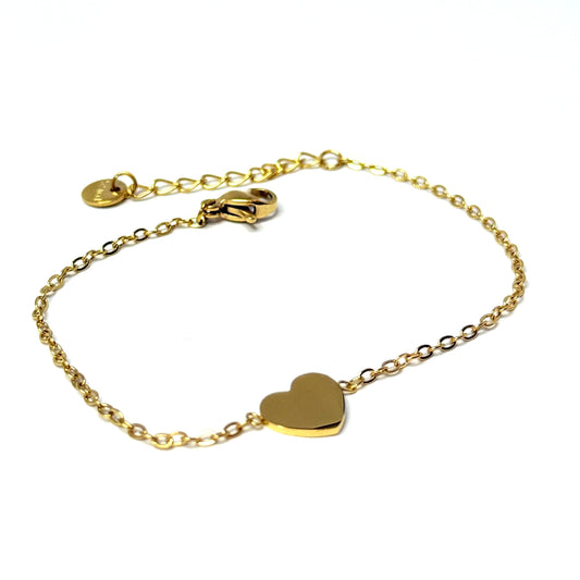Náramok z chirurgickej ocele so srdiečkom zlatý-Bracelets-DIARA.sk-DIARA.sk