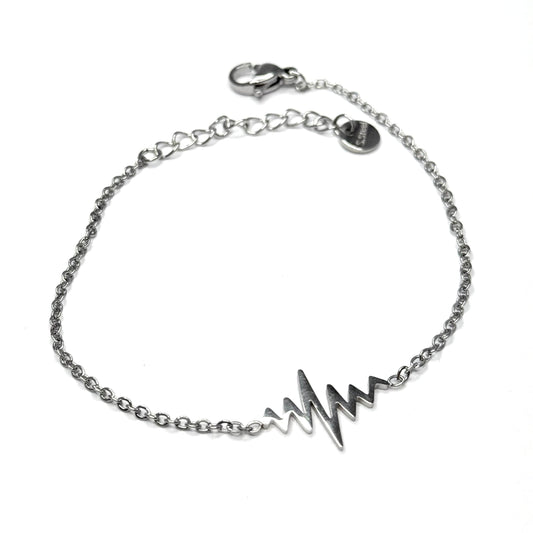 Náramok z chirurgickej ocele symbol EKG srdca strieborný-Bracelets-DIARA.sk-DIARA.sk