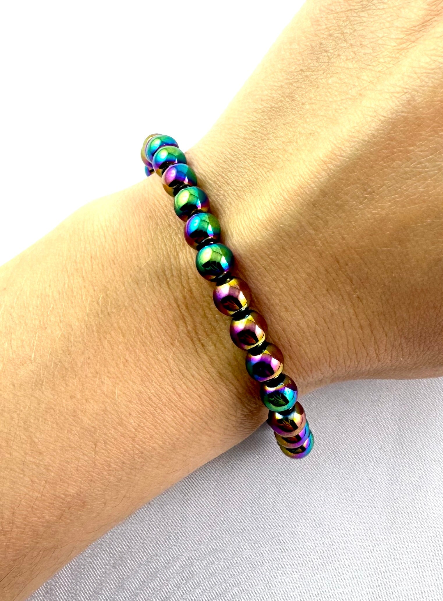 Náramok z minerálov Hematit dúhový farebný 6 mm-Bracelets-DIARAfashion-DIARA.sk