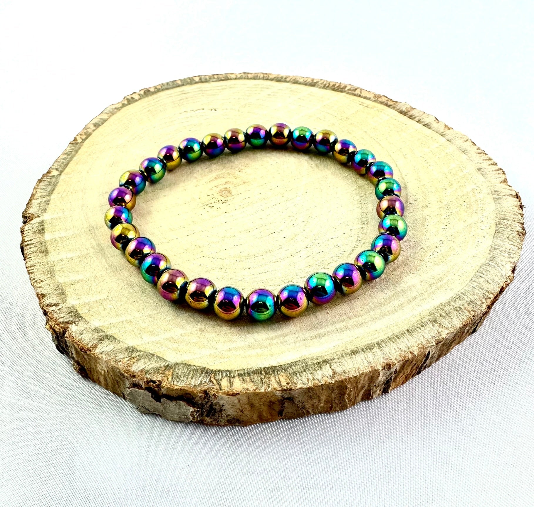 Náramok z minerálov Hematit dúhový farebný 6 mm-Bracelets-DIARAfashion-DIARA.sk