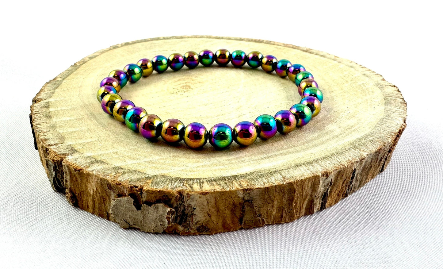 Náramok z minerálov Hematit dúhový farebný 6 mm-Bracelets-DIARAfashion-DIARA.sk