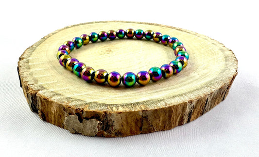 Náramok z minerálov Hematit dúhový farebný 6 mm-Bracelets-DIARAfashion-DIARA.sk