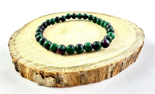 Náramok z minerálov Rubín v Zoisite 6 mm zelený-Bracelets-DIARAfashion-DIARA.sk