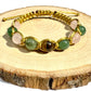 Náramok z minerálov na zlatej šnúrke Ruženín, Zelený avanturín a Tigrie oko-Bracelets-DIARA.sk-DIARA.sk