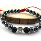 Náramok z minerálov zverokruh Hematit a Lávový kameň 8 mm červená šnúrka-Bracelets-DIARAfashion-Dámsky-Vodnár-DIARA.sk