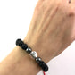 Náramok z minerálov zverokruh Lávový kameň a Hematit 8 mm červená šnúrka-Bracelets-DIARAfashion-Dámsky-Vodnár-DIARA.sk