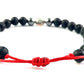 Náramok z minerálov zverokruh Lávový kameň a Hematit 8 mm červená šnúrka-Bracelets-DIARAfashion-Dámsky-Vodnár-DIARA.sk