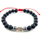 Náramok z minerálov zverokruh Lávový kameň a Hematit 8 mm červená šnúrka-Bracelets-DIARAfashion-Dámsky-Vodnár-DIARA.sk
