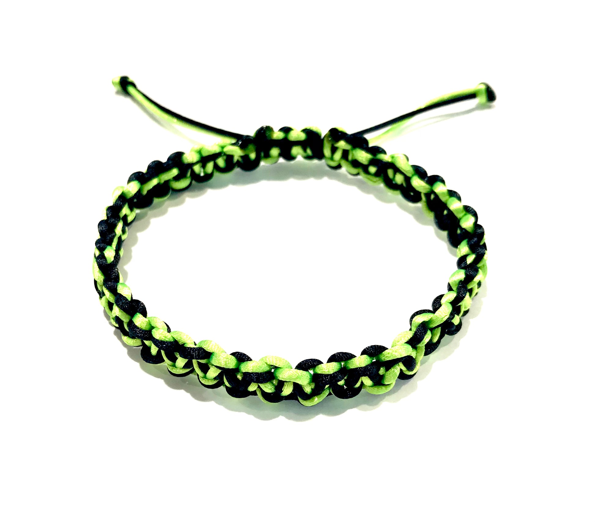 Pánsky náramok pletený šnúrkový dvojfarebný čierny neónový zelený hrubý-Bracelets-DIARAfashion-DIARA.sk