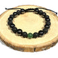 Pánsky náramok z minerálov Lávový kameň, Hematit a Zelený Avanturín na čiernej šnúrke-Bracelets-DIARA.sk-DIARA.sk