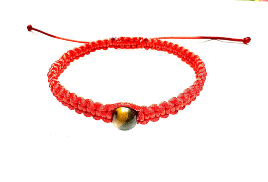Pánsky šnúrkový pletený náramok Tigrie oko červený-Bracelets-DIARA.sk-DIARA.sk