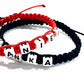 Pletené náramky pre páry s menom 2 ks - kocky červený a čierny-Bracelets-DIARAfashion-DIARA.sk
