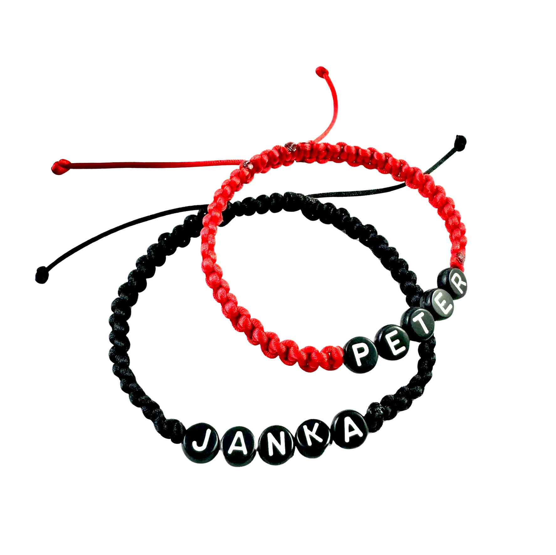 Pletené náramky pre páry s menom 2 ks mix-Bracelets-DIARAfashion-Červené-DIARA.sk