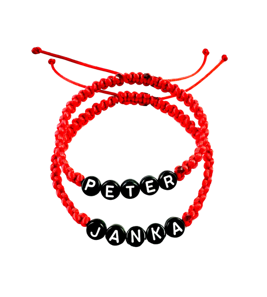 Pletené náramky pre páry s menom 2 ks mix-Bracelets-DIARAfashion-Červené-DIARA.sk