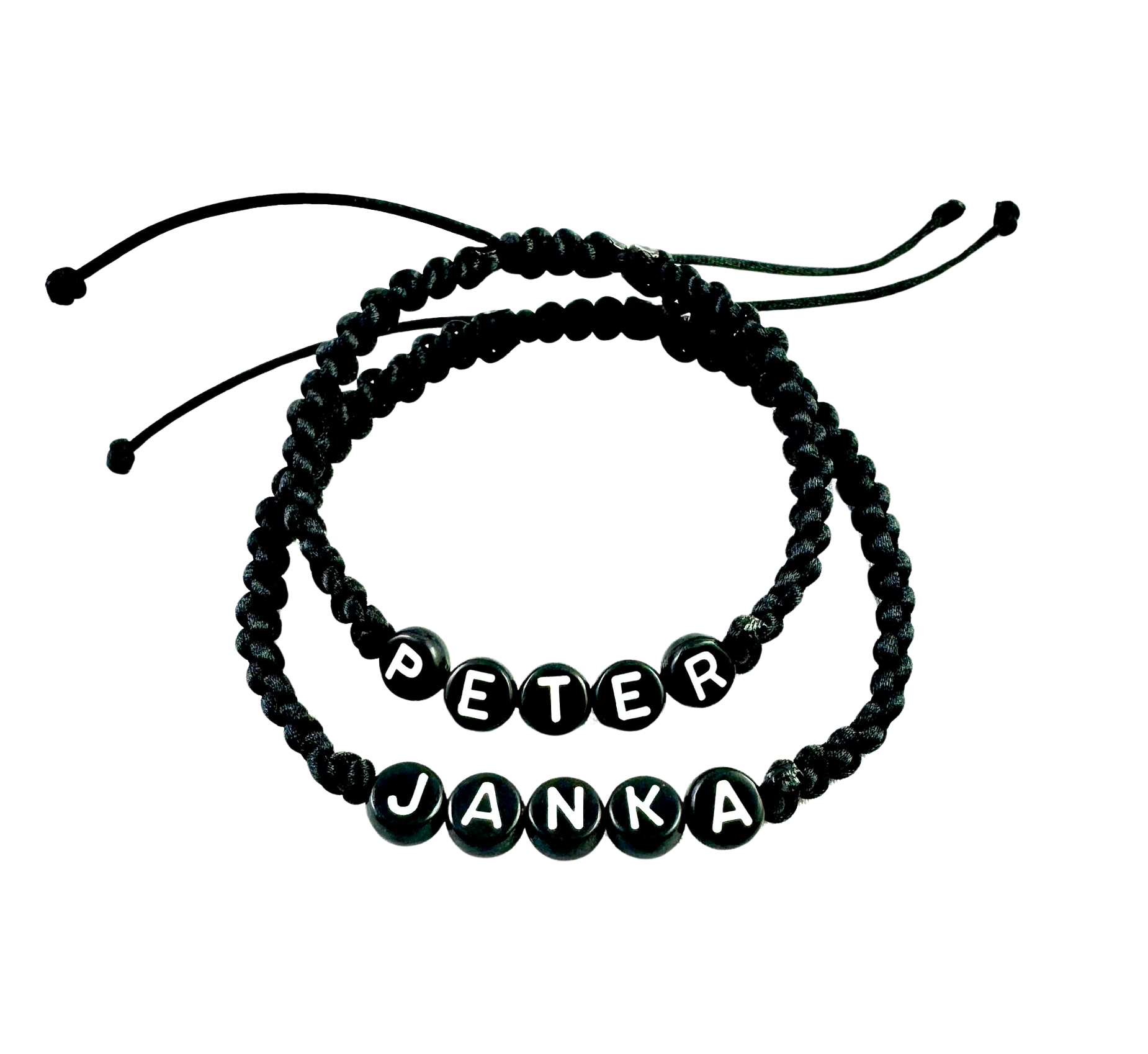 Pletené náramky pre páry s menom 2 ks mix farieb-Bracelets-DIARAfashion-Čierne-DIARA.sk