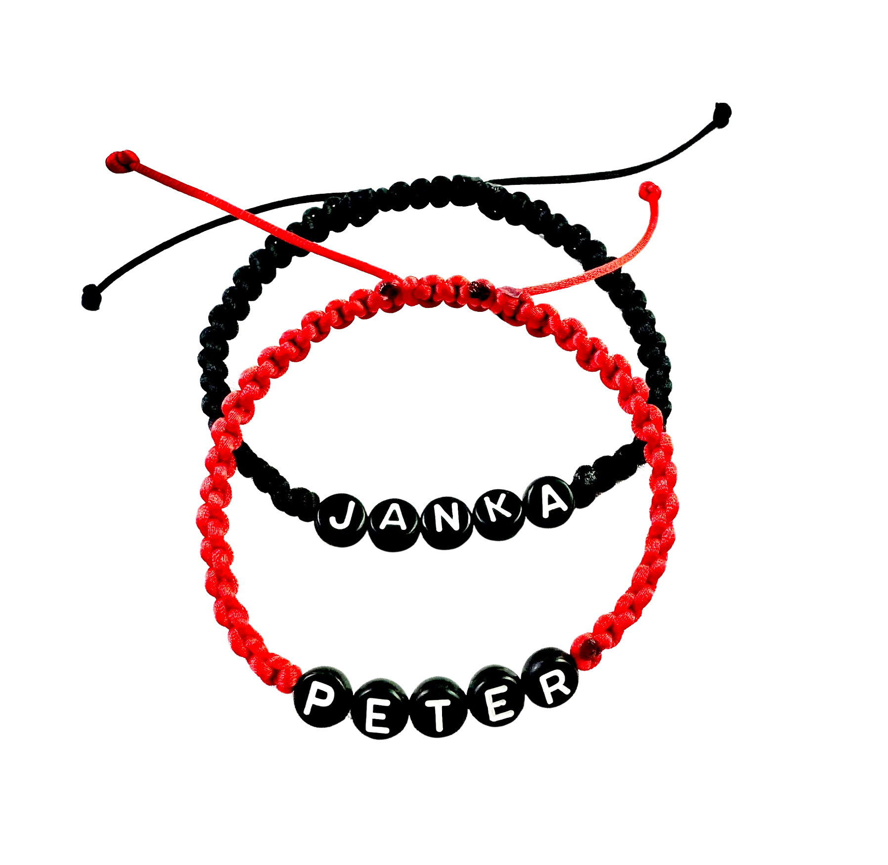Pletené náramky pre páry s menom 2 ks mix farieb-Bracelets-DIARAfashion-Čierne-DIARA.sk