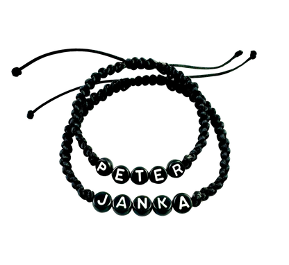 Pletené náramky pre páry s menom 2 ks mix farieb-Bracelets-DIARAfashion-Čierne-DIARA.sk