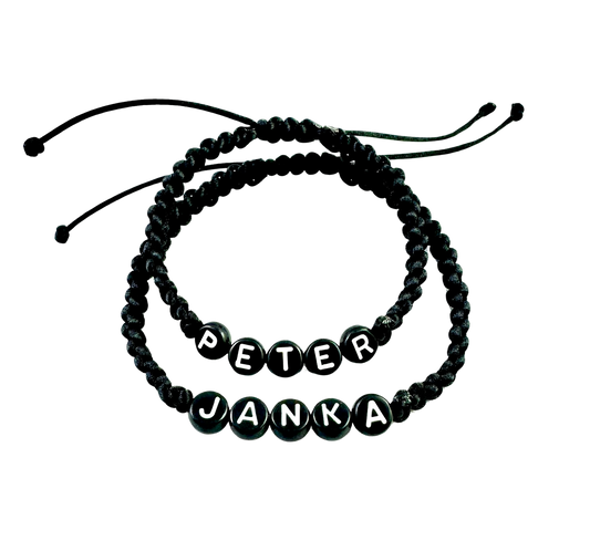 Pletené náramky pre páry s menom 2 ks mix farieb-Bracelets-DIARAfashion-Čierne-DIARA.sk