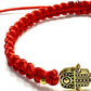 Pletený dámsky červený náramok ruka Fatimy - hamsa zlatá-Bracelets-DIARA.sk-DIARA.sk