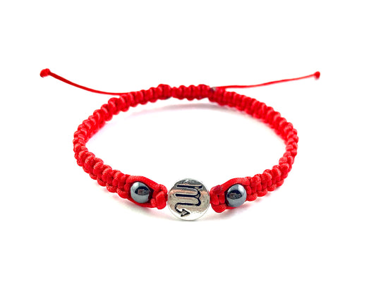 Pletený náramok zverokruh s Hematitom červený-Bracelets-DIARAfashion-Dámsky-Vodnár-DIARA.sk