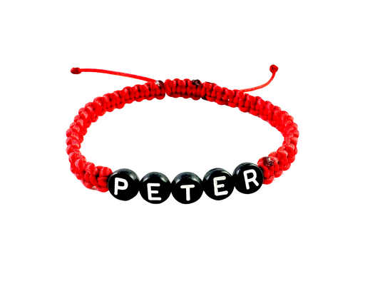Pletený šnúrkový náramok s vlastným textom-Bracelets-DIARAfashion-Dámsky-Červená-DIARA.sk