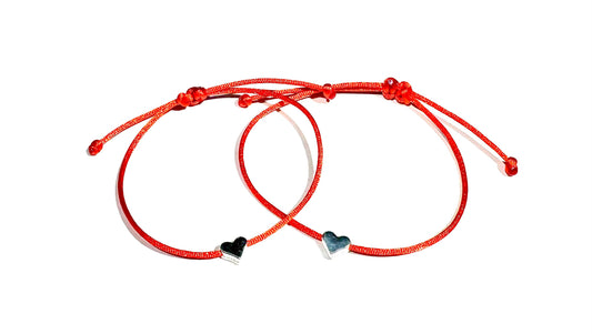 Šnúrkové náramky pre najlepšie kamarátky BFF so srdiečkom červené-Bracelets-DIARA.sk-DIARA.sk