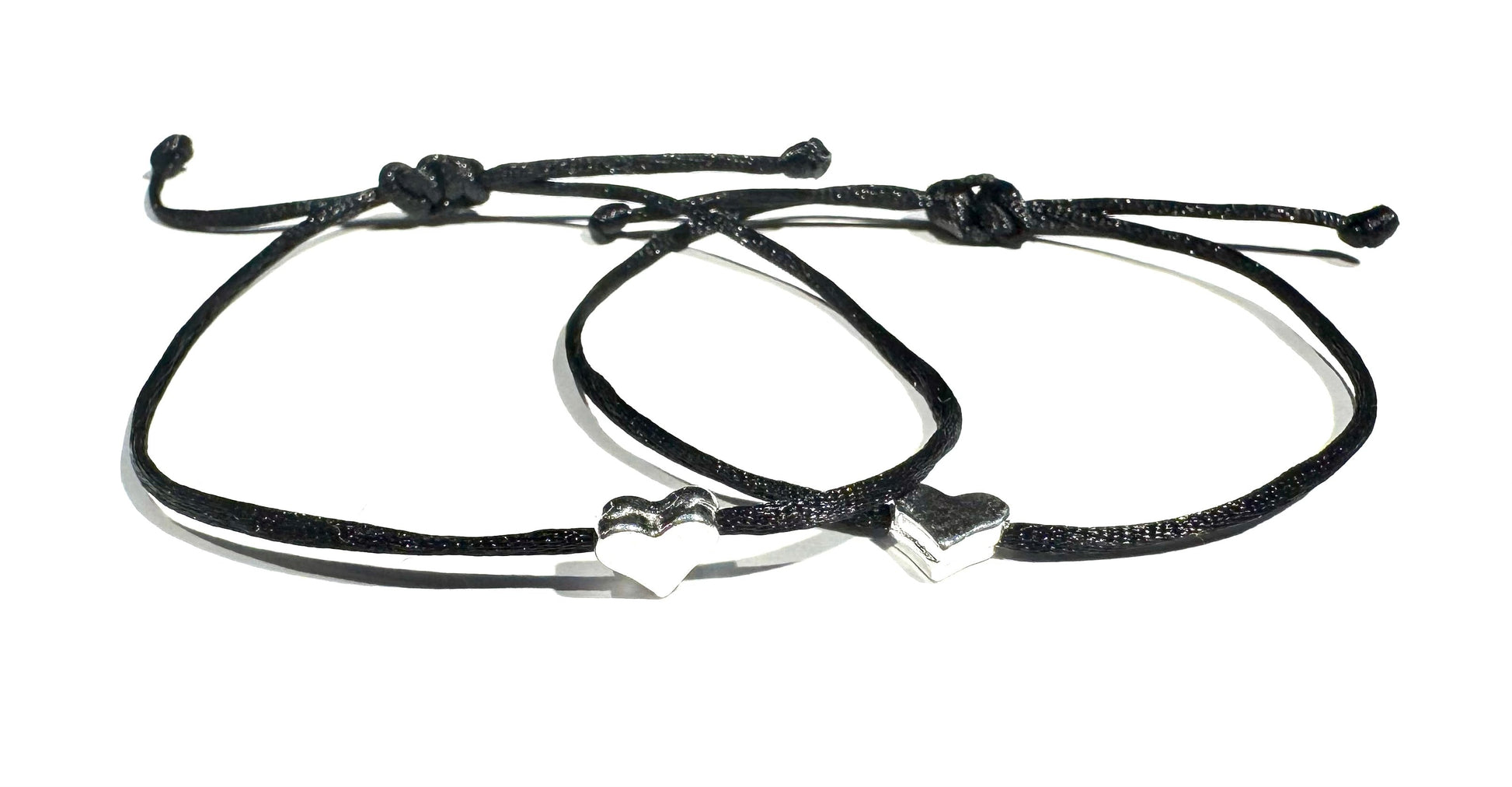 Šnúrkové náramky priateľstva so srdiečkom pre najlepšie kamarátky BFF čierne-Bracelets-DIARA.sk-DIARA.sk
