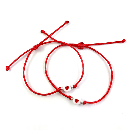 Šnúrkové náramky set 2 ks červené-Bracelets-DIARAfashion-DIARA.sk