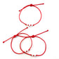 Šnúrkové náramky set 3 ks červené so srdiečkami-Bracelets-DIARAfashion-DIARA.sk
