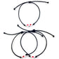 Šnúrkové náramky set 3 ks čierne so srdiečkami-Bracelets-DIARAfashion-DIARA.sk
