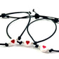 Šnúrkové náramky set 3 ks čierne so srdiečkom-Bracelets-DIARAfashion-DIARA.sk